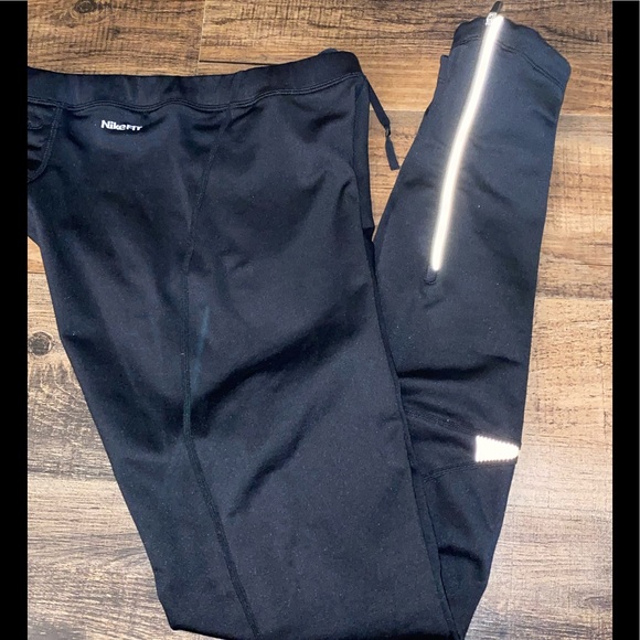 Nike Pants - NIKE FIT DRY PANTS/leggings Size Small, Zipper at Ankles, reflective knees